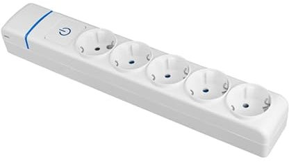 Base múltiple 5 Tomas sin Cable con Interruptor y solera, Ideal para conectar Varios Dispositivos electrónicos.
