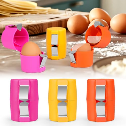 TopTier Egg Opener Set - 3 in 1: Egg Cracker & Hard-Boiled Peeler - Stainless Steel Design