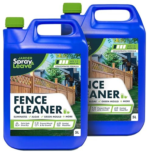 2 x 5 Litres Jarder Spray & Leave Fence Cleaner - Removes Green Mould, Green Growth and Algae - Safe to be Painted Once Dry - Covers 240 Square Metres