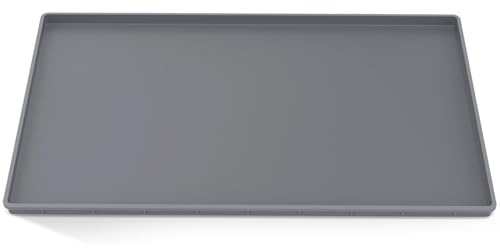 Inwee Silicone Mats for Coffee Machines with Edge, 47x29cm Rubber Multi-Functional Base Mat, Compatible with Siemens EQ6, De Longhi Magnifica and Philips LatteGo etc. (Gray)