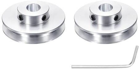 sourcing map 1 x Einzelrillen-Riemenscheibe, 11 mm feste Bohrung, 50 mm Außendurchmesser, Aluminiumlegierung, mechanische Riemenscheibe mit Sechskantschlüssel für 6 mm PU-Rundriemen