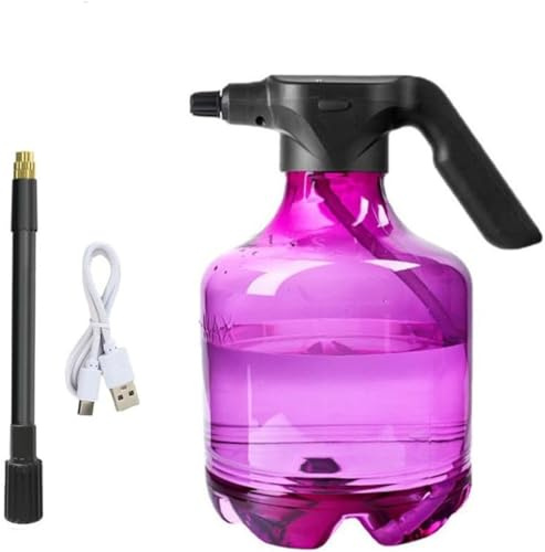 Regadera de 3 litros, bomba pulverizadora de agua portátil, pulverizador eléctrico de jardín, para regar plantas o limpiar el coche, con cable de carga y barra de pulverización