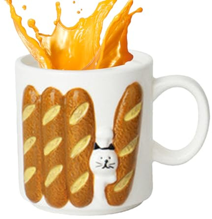 Doiyislem Cute Coffee Mugs - Japanese Relief Ceramic Drinking Container - Porcelain Water Mugs | for Beer Study Dining Room Teachers Students Office Restaurant Hotel Collectors Holiday Gathering