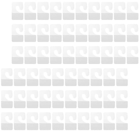 PACKOVE Lot de 100 Crochets Adhésifs en Plastique Pvc Transparents, Largeur 27 Mm X Hauteur 42 Mm, Autocollants Auto-adhésifs Suspendre sur Panneau Perforé, pour Présentoirs Commerciaux