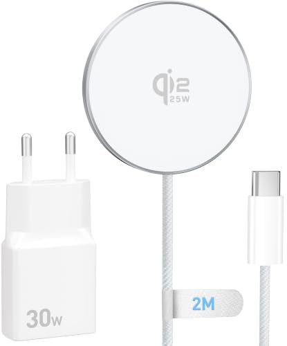25W Cargador Inalámbrico para Magsafe + 30W Cargador USB C Carga Rapida