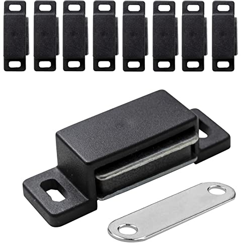 IPEA Chiusure Magnetiche per Mobili, Porte, Armadi – 10 PEZZI – Chiusura Magnetica con Calamita per Ante, Cassetti, Credenze – Cerniera Magnetica – Fermo Magnetico per Cucina e Casa – Nere