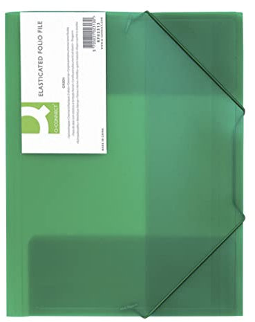 Q-Connect KF02313 Flügelmappen Gummizugmappe A4 translucent grün