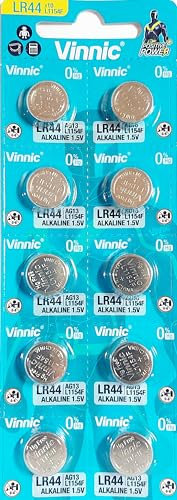 10 x LR44 A76 Alkaline Knopfzelle AG13 A76 L1154 von Vinnic