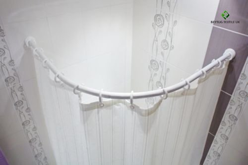 ALU BOGENSTANGE 120x120 cm DUSCHVORHANGSTANGE OVAL WEISS OVALSTANGE FÜR DUSCHVORHANG! ARCHED ROD WHITE!