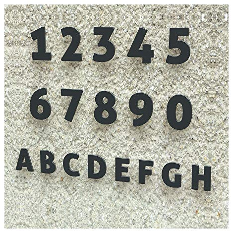 Colours-Manufaktur Hausnummer Modern 0-9 und A-H *Made IN Germany* viele Größen wählbar (15 cm, RAL 7016 anthrazitgrau [grau anthrazit] glänzend)
