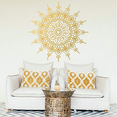 Lvabc Mandala Muster Blume Des Lebens Abnehmbare Wandaufkleber Für Wohnzimmer Yoga Dekoration Vinyl Wandtattoos Tapete 56X56 Cm