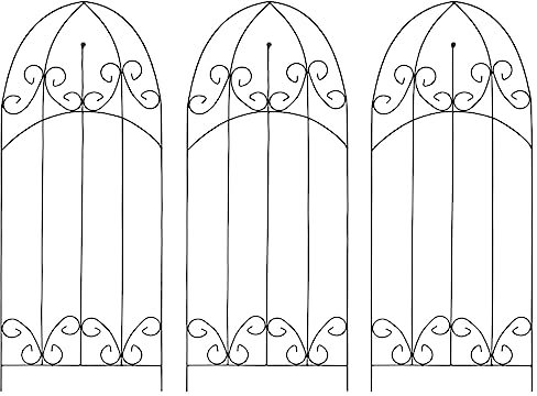 vidaXL 3X Supports pour Plantes Grimpantes Rosier Fleurs de la Passion Clématites Jardin Patio Terrasse Extérieur Noir 40x100 cm Fer