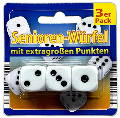 HAC24 3 Stück XL Augenwürfel Set Große Spielwürfel Senioren Würfel Knobel