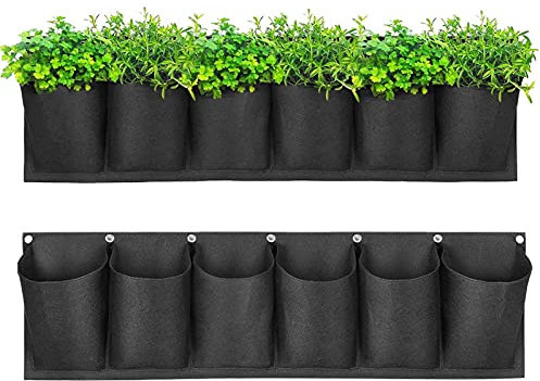 windyday 6 Tasche Vertikal Pflanzentaschen Pflanzbeutel Zum Aufhängen Garten Pflanzsack Pflanzentasche Vertikale Wandmontage, Für Den Garten, Zum Aufhängen, Für Den Innen- Und Außenbereich