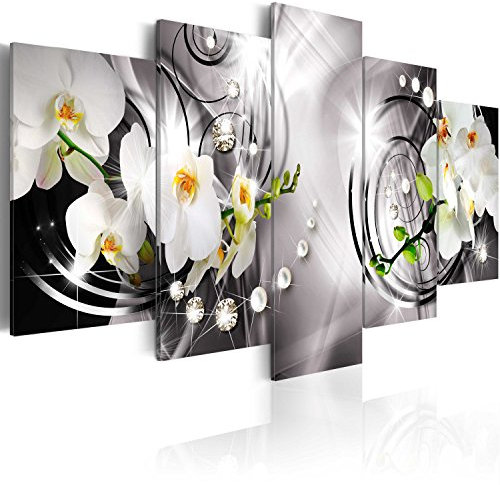 B&D XXL - Tableau Acoustique Nature 225x112,5 cm 5 Parties - Décoration Murale Anti-Bruit Isolation Phonique Bureau Chambre Panneau Insonorisant Impression sur Toile - Fleur b-A-0257-b-p