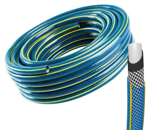 rg-vertrieb Gartenschlauch Schlauch Wasserschlauch Bluebos 4 lagig Bewässerungsschlauch blau UV-beständig (3/4'', 15m)