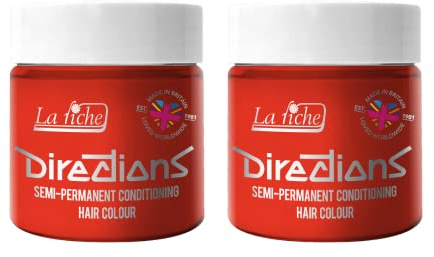 La Riche Directions Semipermanente Haarfarbe 100 ml Dose 2er-Pack (Neon Red)
