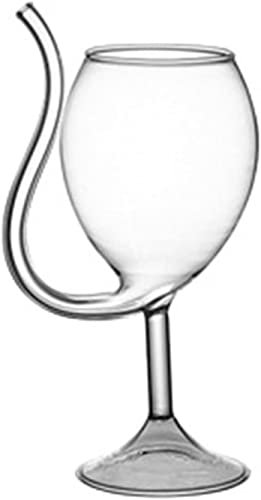 MORYEN Verres à vin, Verre à vin rouge créatif Cocktail Whisky Gobelet à jus transparent avec paille for tube à boire for la maison, le restaurant, le bar Mug