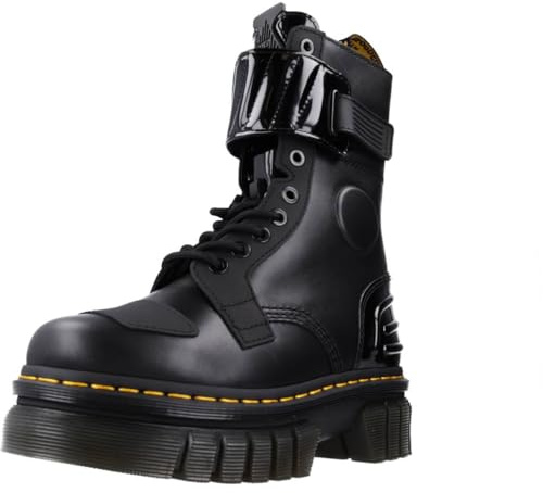 Dr. Martens Damen 10 Eye Boots, Black Nappa Lux Black Ajax Black Soft Patent Pu, 39 EU