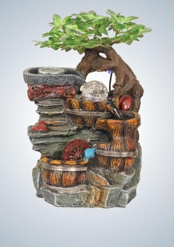 Feng Shui - Zimmerbrunnen mit LED Beleuchtung 021 und Glaskugel