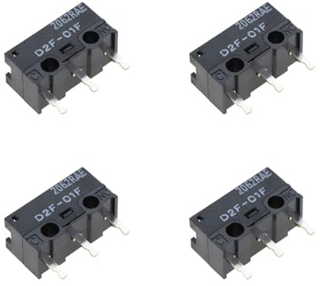 VGOL 4 Stück D2F-01F Mikroschalter für Mauszeiten, 10 Millionen Klicks 0,7 N Mikro-Mausschalter, geeignet für Computerspiel-Controller