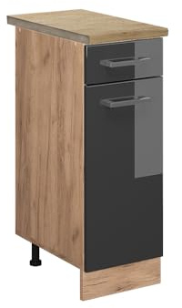Vicco Küchenunterschrank R-Line, Anthrazit Hochglanz, 30 cm