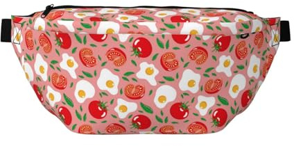 Grand sac banane pour homme et femme – Joli sac à bandoulière de voyage en forme d'œuf de tomate pour femme, sac de ceinture pour homme et femme avec sangle réglable