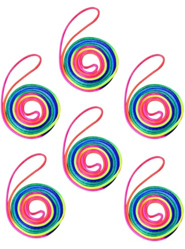 KGDUYC 6 Stück Schnurspiel Fingerspiel, Finger Twister Pack, Regenbogen Fingerspiel, Regenbogen Seil, Regenbogen Schnur Finger, Kinder Schnurspiel, Kindergeburtstag Party Packs