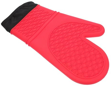 Ciieeo Heatproof Gloves Insulated Oven Mittens for Cooking Bbq Joy Division Microwave Safe Red