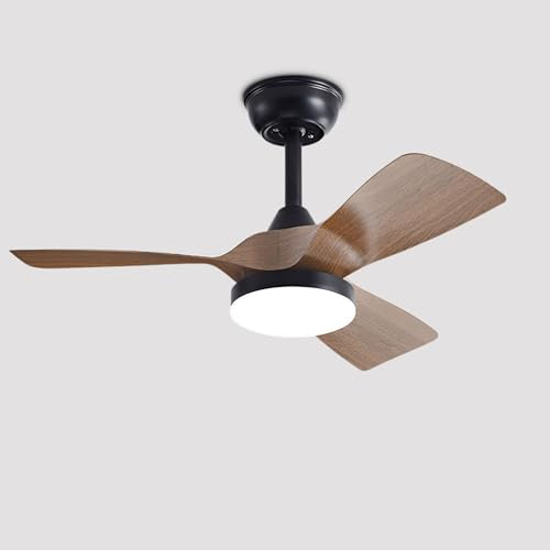 Ventilador de Techo con luz de 32 Pulgadas, Inteligente, con Interruptor de Pared y Control Remoto, 6 velocidades, silencioso, aspas de ABS para Dormitorio, Sala de Estar, balcón,