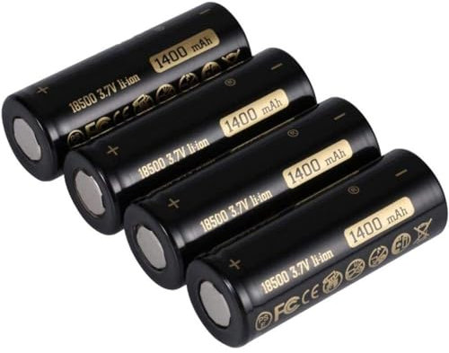 TLYA 18500 Batterie Rechargeable Li-ION 1400Mah Batterie 3,7 V pour La Lampe De Poche LED Tête Plate,4pcs
