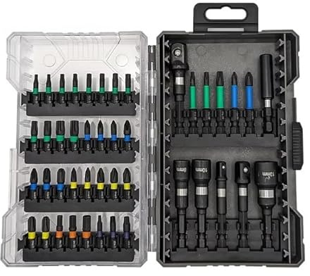 SureBuild UK 44 Piece Impact Rated Screwdriver, Socket Adaptor, Magnetic Nut Driver Bit Set & Case, SBIMP44C