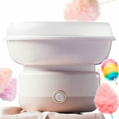 Máquina de algodón de azúcar casero, máquina de hilo dental eléctrico con cuchara, brochetas de bambú, operación de un toque, 27 cm de paleta grande, kit de fabricante de azúcar de algodón para Pink