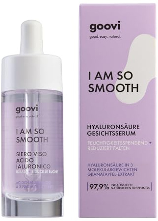 GOOVI I Am So Smooth Hyaloronic Acid Face Serum - Hyaluronsäure Gesichtsserum - Feuchtigkeitsbooster mit natürlicher Formel - 30ml