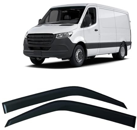 DFJOSF Windabweiser Fenstervisier für Mercedes für Benz für Sprinter 2019-2023 Windabweiser Regenschutz Türvisier Vent Shades Ventvisor Autofenster Visier