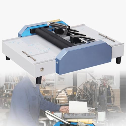 ERSINIAN Agrafeuse-plieuse électrique pour brochures A3 avec déflecteur de positionnement Amovible pour dossiers de Cartes et Pages Couleur