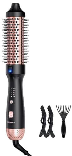 zavarea Thermal Brush, 1.5 Inch Heated Round Curling Brush, 800M Negative Ions Ceramic Stylers for Less Frizz, 4 Temp Set, Dual Voltage for Travel, Easy Use Boosts Shine