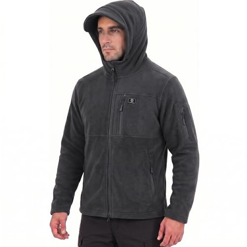 Iron Mountain Felpa Uomo con Zip Fleece Tecnico – Hoodie Termico Antivento con Tasche Multiple, Sweatshirt Workwear Outdoor Inverno