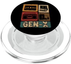 Gen X Cassette Boombox 80s Nostalgia PopSockets PopGrip for MagSafe