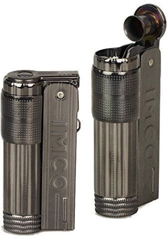 IMCO Feuerzeug Super-Triplex Oil Brass Gunmetal Schriftzug