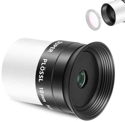Astromania Teleskop Okular 52° Super Plossl Teleskop Objektiv 10mm 1,25 Zoll | 52 ° Weitfeldbetrachtung, FMC 5-Element-Super-Plossl-Objektiv, Filtergewinde, Teleskopzubehör für astronomische Beobachtung