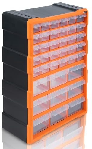 KENDO Kleinteilemagazin 39, Schubladen Sortierbox Kleinteile, Wandmontage