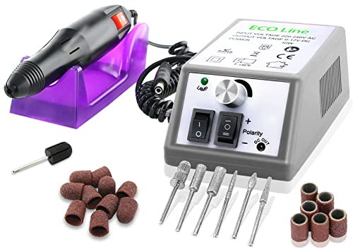 InstrumenteNrw Fußpflegegerät Hornhautentferner Spezielles Fußpflege Set für Fräser Pediküre als Set mit Diamantschleifer und Schleifkappen