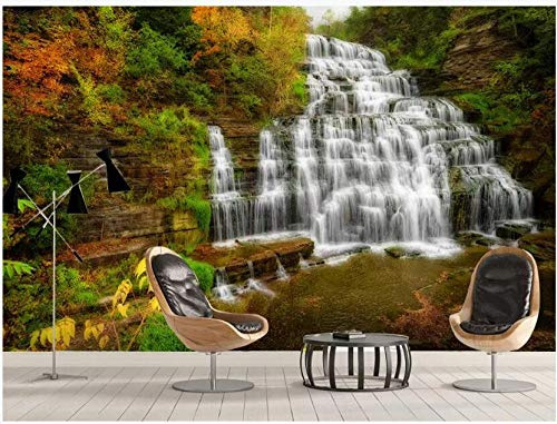 Papel Pintado Fotomurales Tejido No Tejido 3D Decoración De Pared Mural Imagen Fotográfico Cascada De Agua De Paisajes Naturales