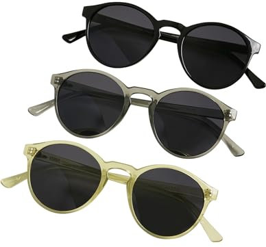 Urban Classics Unisex Sonnebrille Sunglasses Cypress 3-Pack Sonnenbrille, Black/lightgrey/Yellow, one size