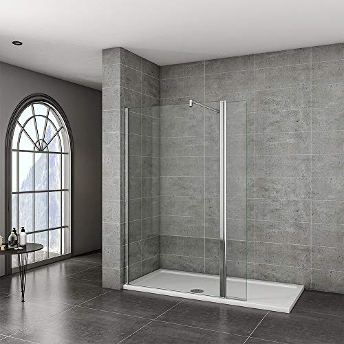 1000x1850mm Xinyang Walk in Shower Enclosure Wet Room 8mm Glass Screen with 300mm Flipper Panel