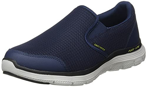 Skechers Men's Flex Advantage 4.0 Tuscan Sneaker, Navy Mesh Pu Lime Trim, 9 UK