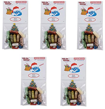 The Glitter® Christmas Set of 5 Das Beste was der Sch**ße je passiert ist / as a Fun Surprise / Secret Santa Gift / Small Present / Joke Item / Glamour / Party / Now in Value Set