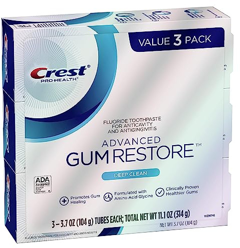 Crest Pro-Health Advanced Gum Restore Toothpaste, Deep Clean 3.7 Oz (Pack of 3)
