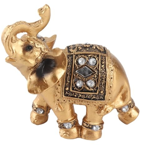 Jopwkuin Estatua del Elefante, Buena Suerte De La Estatuilla Elegante del Elefante del Estilo Antiguo para La Decoración Casera del Regalo(9 * 9 cm pequeño)
